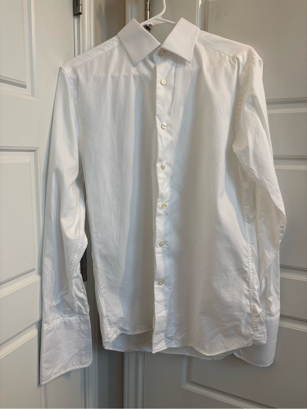 David Donahue Size 15.5 Long Sleeve Dress Shirt in White
